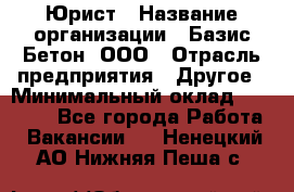 Юрист › Название организации ­ Базис-Бетон, ООО › Отрасль предприятия ­ Другое › Минимальный оклад ­ 25 000 - Все города Работа » Вакансии   . Ненецкий АО,Нижняя Пеша с.